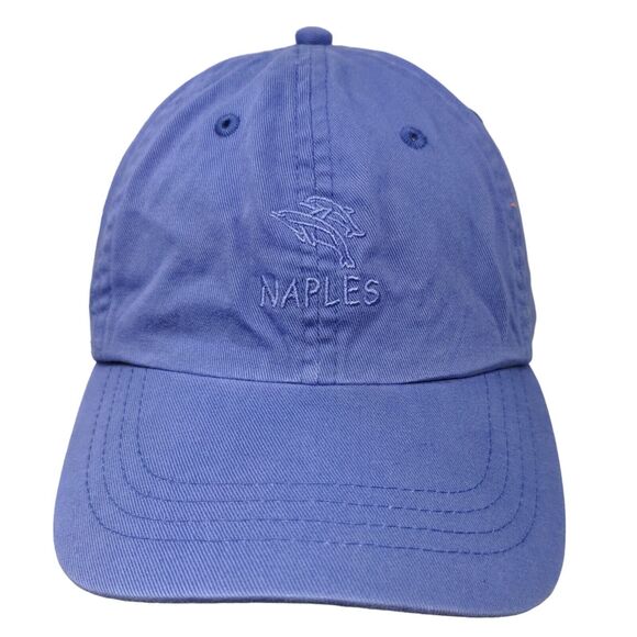 Distinctive Headwear Men's Strapback Hat Purple Embroidered Naples Dolphins Logo - Picture 1 of 8